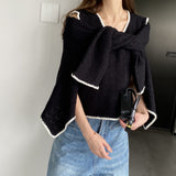 Women Knitted Two-Piece Set Autumn Knitted Two-Piece Short Top Suit X3012