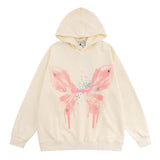 Men Hoodie Dopamine Candy Color Butterfly Graffiti Couple Coat