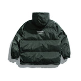 Unisex Winter Cotton Coat Plaid Decorative Hooded Cotton-Padded Coat Retro Detachable Hat Cotton-Padded Coat