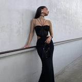 Women Dresses Cutout Sling Dress Long Dress