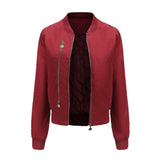 Women's Trench Coat Spring and Autumn Bomber Jacket Women's Zipper Decorations Rib-Knit Cuff Quilted Women's Jacket