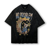 Men T Shirt Hip Hop Cartoon Printed Short Sleeve T-shirt