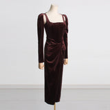 Women Dresses Spring Retro Spaghetti Straps Dress Long Dress (Qymy0409)