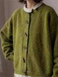 Women Knitted Cardigan Vintage Cardigan Sweater Autumn Loose Sweater