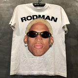 Dennis Rodman Graphic Tee Retro Hiphop Short Sleeve Tee Shirt