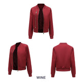 Women's Trench Coat Spring and Autumn Bomber Jacket Women's Zipper Decorations Rib-Knit Cuff Quilted Women's Jacket