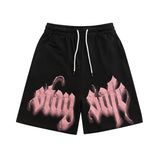 Men Shorts Graffiti Letter Print Casual Shorts