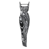Women Dresses Winter Sexy Backless Hollow out Split Sling Dress
