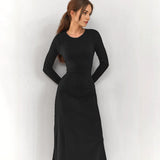 Women Dress Black Slim Fit Dress