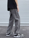 Men Jeans Smoky Gray Jeans Summer Baggy Straight Trousers