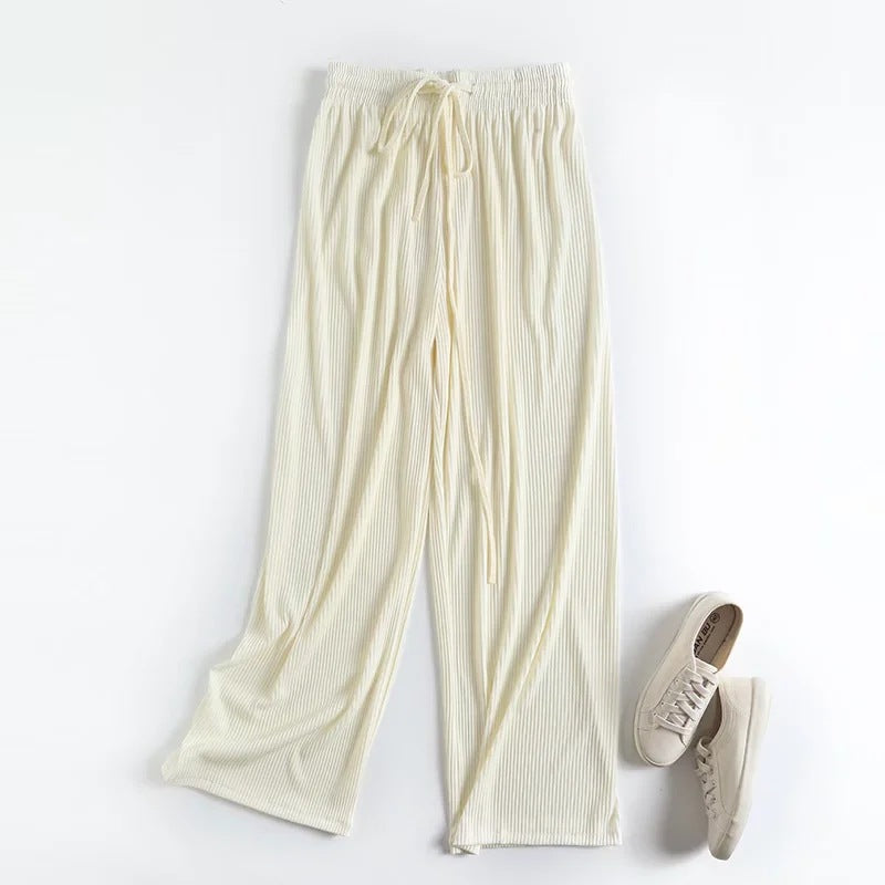 Women Sweatpants Spring Snake Bone Pattern Wide Leg Pants Striped Straight Loose Casual Pants