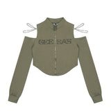 Women Jacket Chain off-the-Shoulder Cardigan Jacket