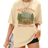 National Park Graphic Shirt Oversized Vintage Mountain