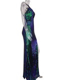 Women's Evening Gown Sexy Backless Vintage Sequins Dress Evening Dress