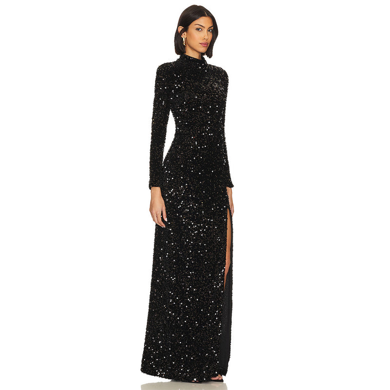 Women Dresses Sexy Long Sleeve Dress Long Evening Dress (Zns0409)