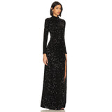 Women Dresses Sexy Long Sleeve Dress Long Evening Dress (Zns0409)