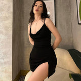Women Dresses Summer Sexy Backless Slim Fit Split Dress