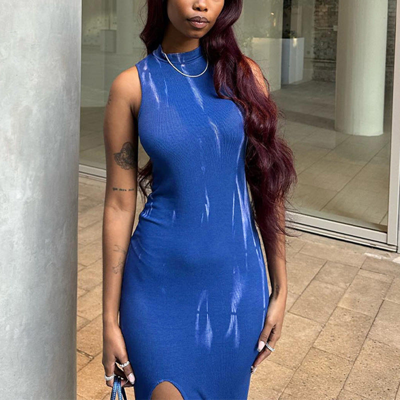 Women Dresse Crew Neck Sleeveless Dress