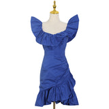 Women Dresses Dress Summer V-neck Short Hip Skirt (Qymy0409)