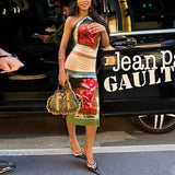 Women Co-Ord Set Vintage Vest Long Skirt Two-Piece Suit