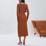 Women Dress Sexy Cutout Slim Fit Skirt off-the-Shoulder Dress