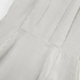 Women Dress Stripe Long Sleeve Shirt Skirt