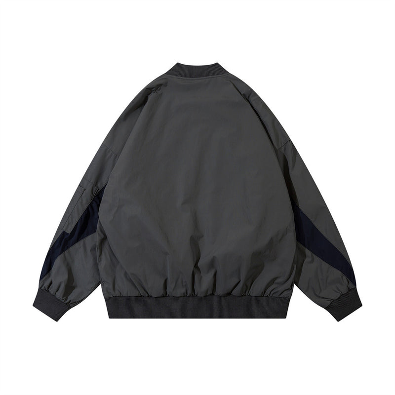 Men Jacket Coat Spring and Autumn Loose Sports Jacket Ins Stitching Flight Jacket