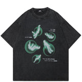 20242024 Hip Hop Streetwear Men T-Shirt Oversized Green Grap