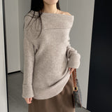 Women Winter Knitted Sweater Autumn and Winter Sweater Long-Sleeved Shirt 8t3110