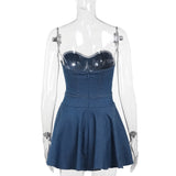 Women Dresses Summer Hip Skirt Sexy Imitation Denim Dress