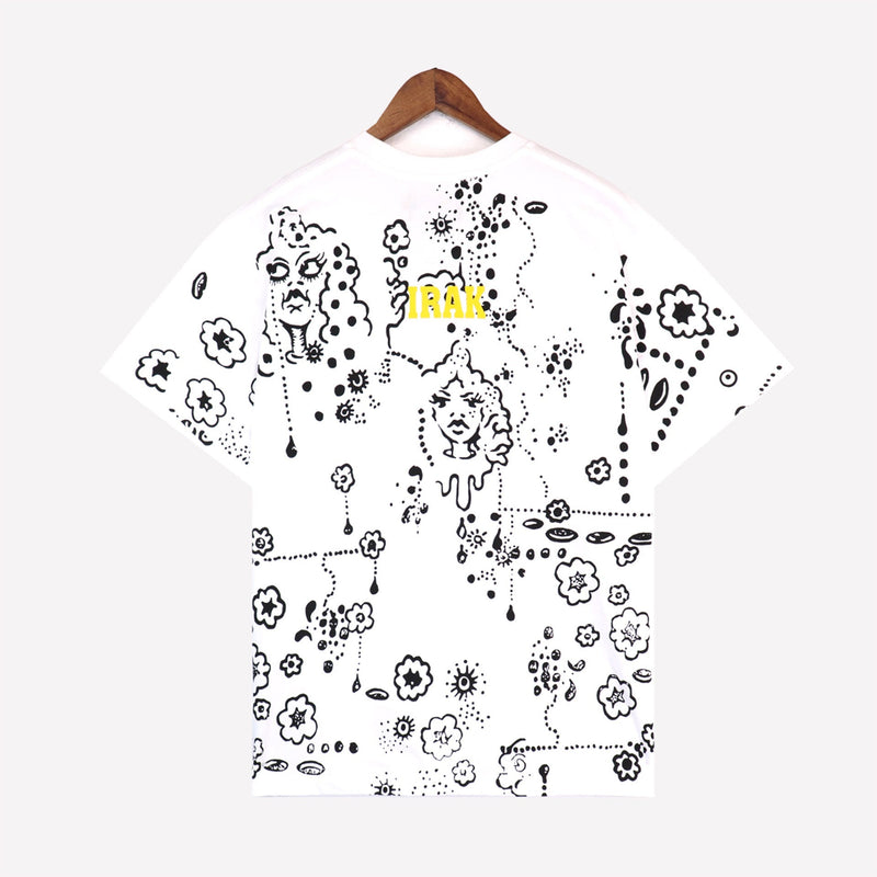 Denim Tears T Shirts D.T Kapok Full Printed Graffiti Printing Short Sleeve T-shirt