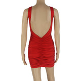 Women Dresses Backless Sleeveless Dress Sexy Hip Skirt (Bla0420)