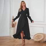 Women Date Dress V-neck Dress Formal Dress