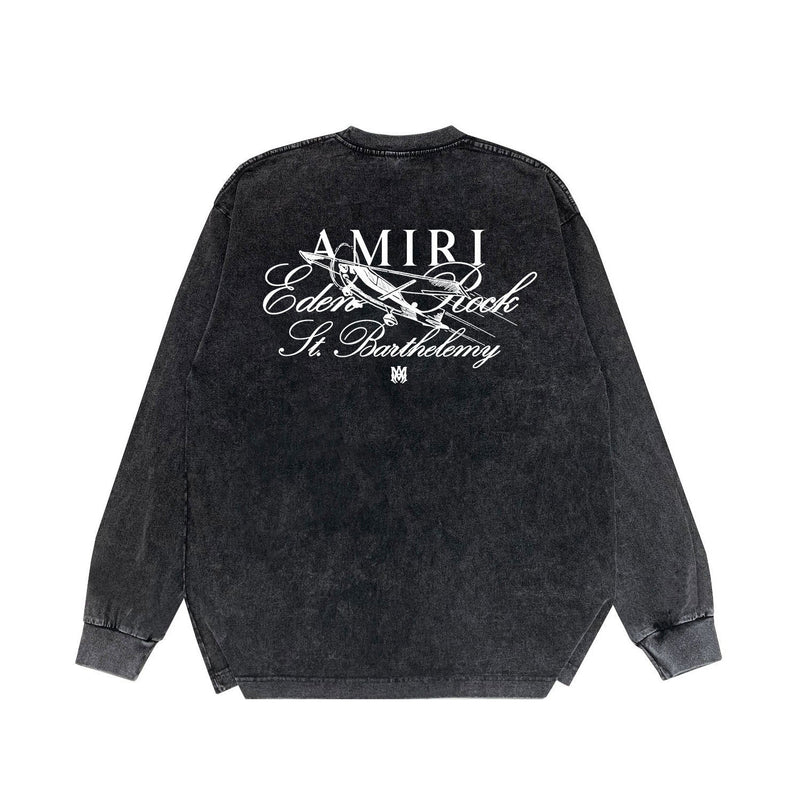 Amiri Long Sleeve Shirt Vintage T Shirt Washed and Worn Vintage Long Sleeve T-shirt