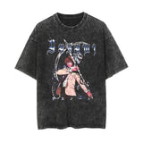 Cotton washed summer retro T-shirt rap men's and women's short sleeves