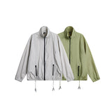 Unisex Jacket Vintage Sports Jacket Men and Women Stand Collar Sun Protective Clothes Coat