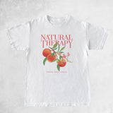 Botanical Peach Fruit T-Shirt Women Vintage Motivational