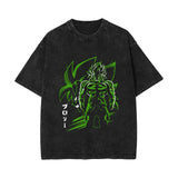 Washed and old retro short-sleeved T-shirt anime dragon ball