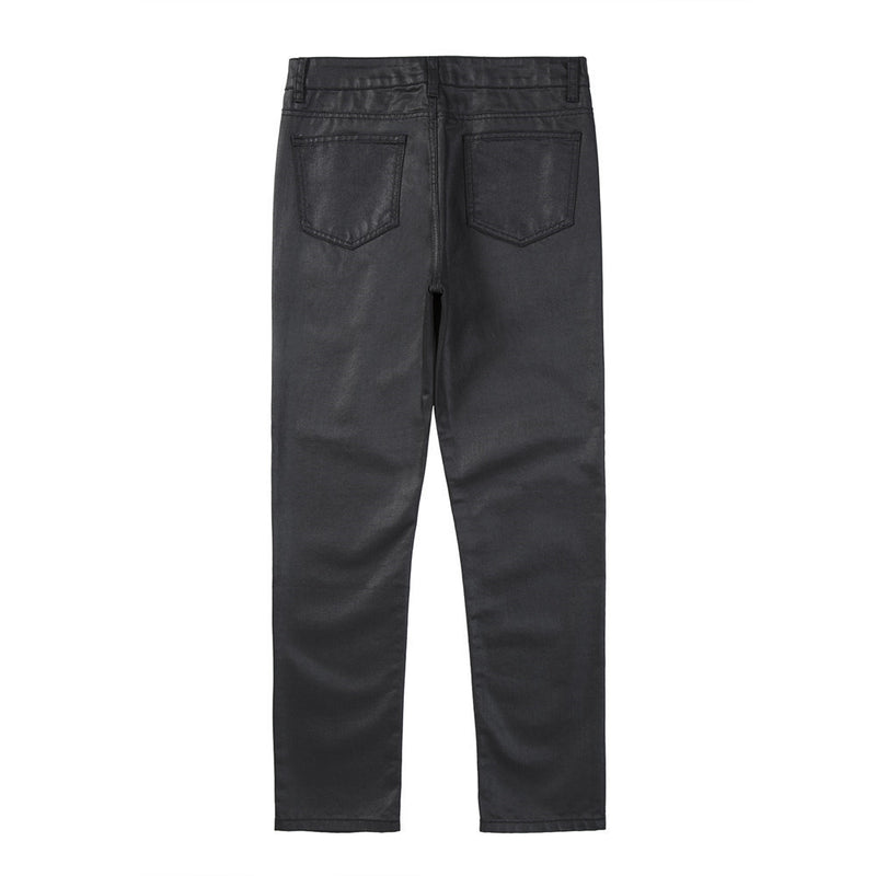 Men Sweatpants Solid Color Casual Trousers Slim-Fitting Straight Pants