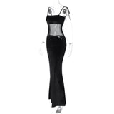 Women Dresses Winter Sexy Mesh Slim Fit Sling Dress