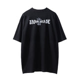 Men Vintage T-Shirt Smoke Shadow Printed Short Sleeve T-shirt