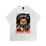 Men T Shirt Skull Print Washed Short Sleeve T-shirt