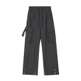 Men Sweatpants Summer Draped Casual Pants Boys Multi-Pocket Cargo Pants Spring and Summer Straight Loose-Fitting Wide-Leg Trousers