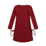 Women Dresses Polo Collar Long Sleeve Dress
