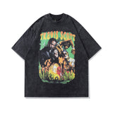 Men T Shirt T Hip Hop Character Vintage Print Short Sleeve T-shirt