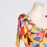Women Dresses Spring Retro Printing Slip Dress Long Dress (Qymy0409)