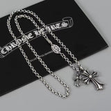 Chrome Hearts Necklace Vintage Double Cross Pendant for Men and Women