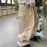 MIJKO Mens Vintage Pants MIJKO Casual Trousers High Street Side Zipper Multi-Pocket Overalls