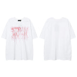 Men T Shirt Letter Graffiti Short Sleeve T-shirt