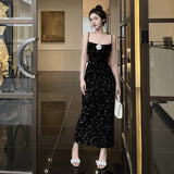 Women Dresses Black Backless Dress